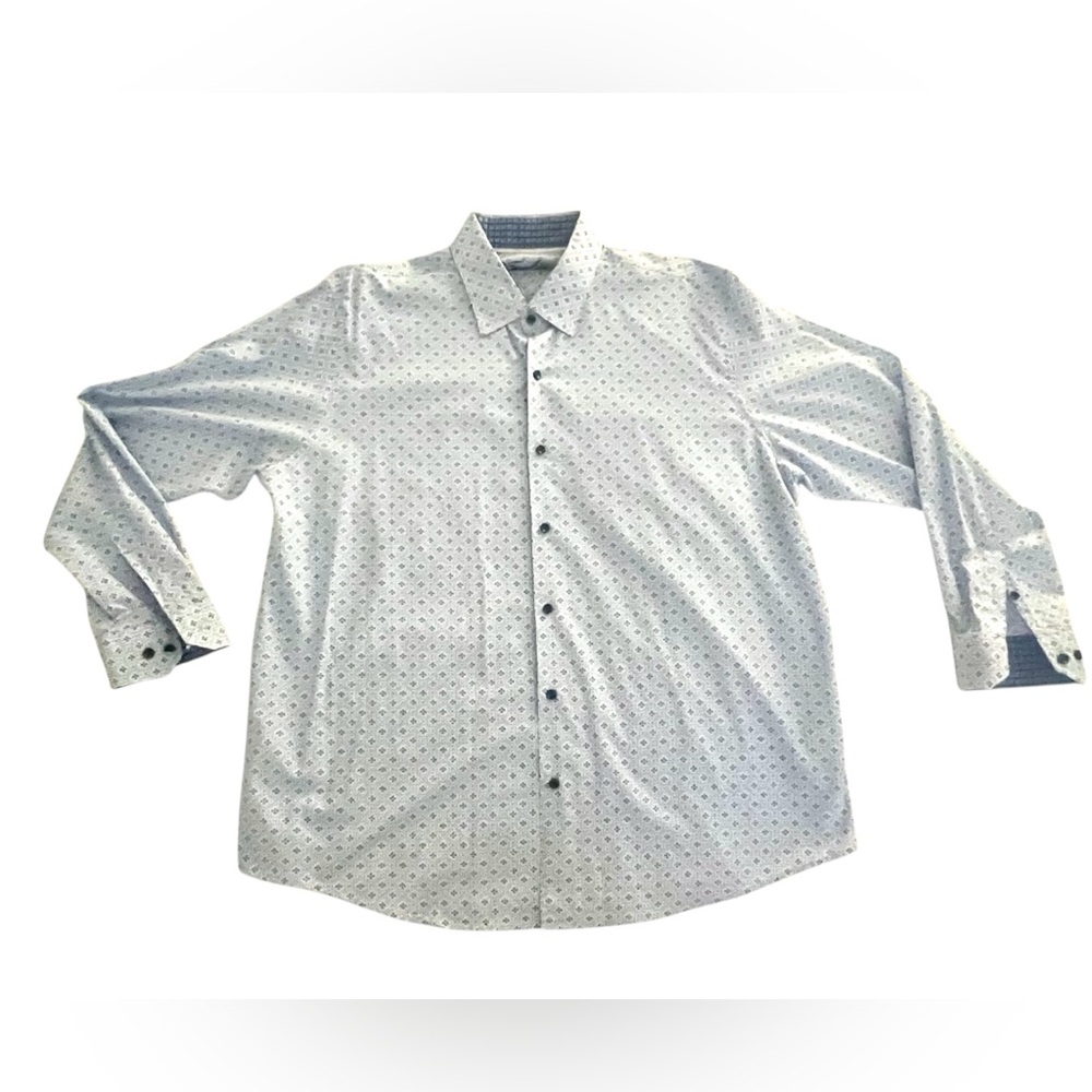 Men's Tasso Elba Tile Patterned Dress Shirt XXL